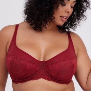 Torrid Curve Balconette Unlined Bra in Red Size 48C